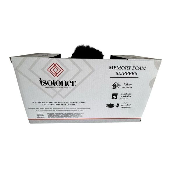 Isotoner Women’s Classic Comfort Memory Foam Slippers Size 9.5/10 Black - Picture 6 of 7